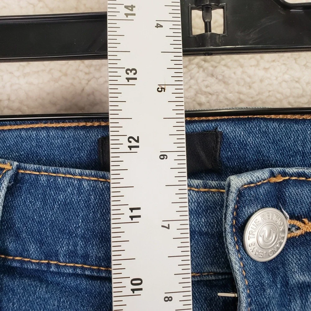 True Religion Rocco Moto Jeans Mens 36 Blue Relaxed Skinny Biker Streetwear